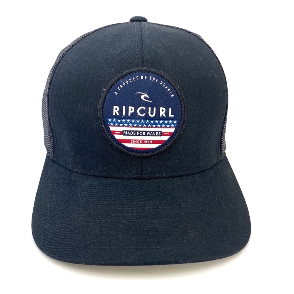 Rip Curl Black on Black Destination Patch Trucker Style Hat